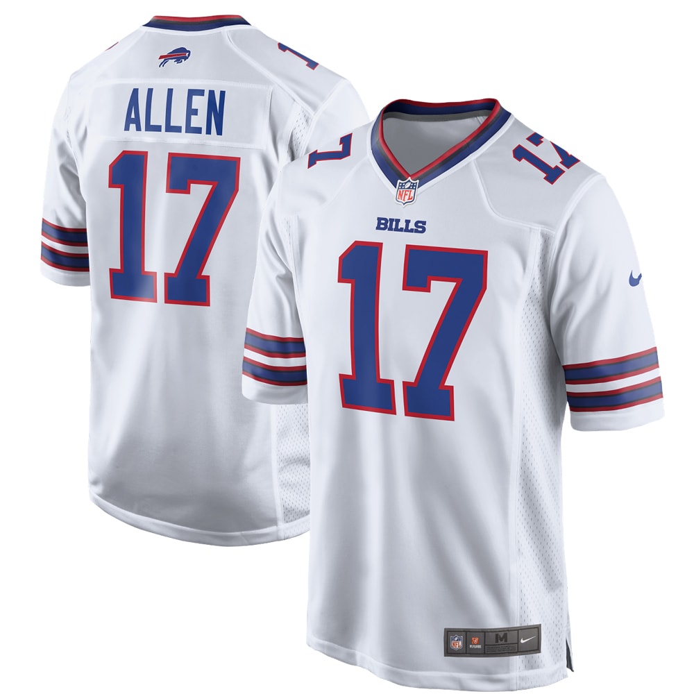 Buffalo Bills Merch - Men's Josh Allen Jersey, White 1 - Unicasport Buffalo Bills Merch - Men's Josh Allen Jersey, White