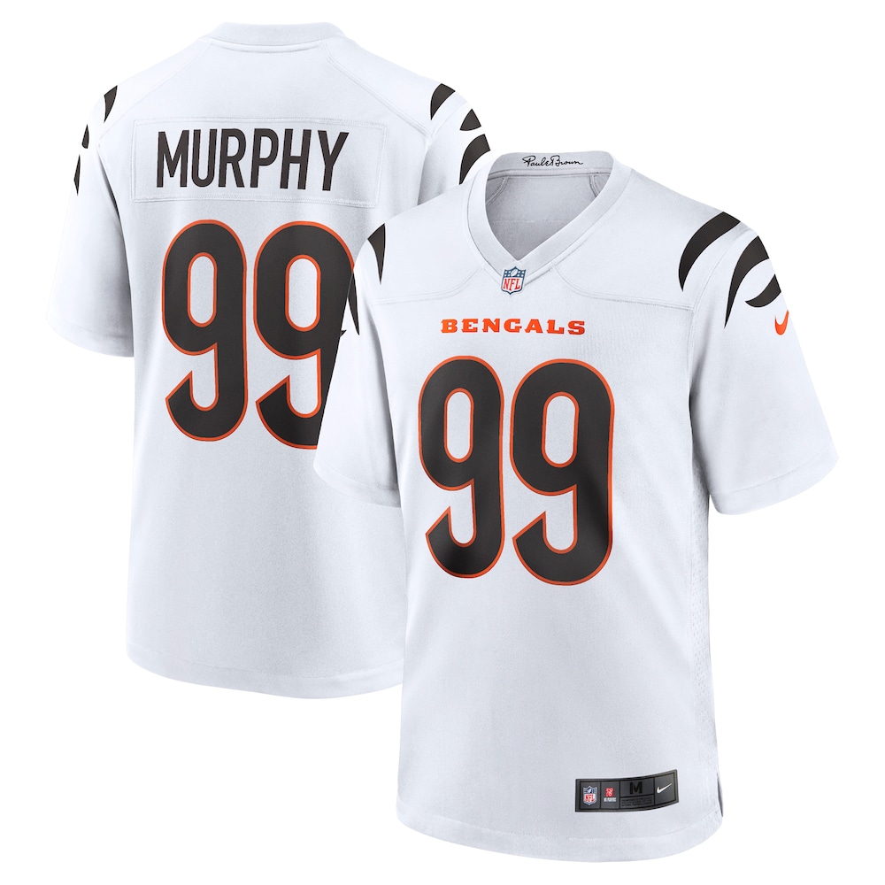 Cincinnati Bengals Merch - Men's Myles Murphy Team Game Jersey, White 1 - Unicasport Cincinnati Bengals Merch - Men's Myles Murphy Team Game Jersey, White