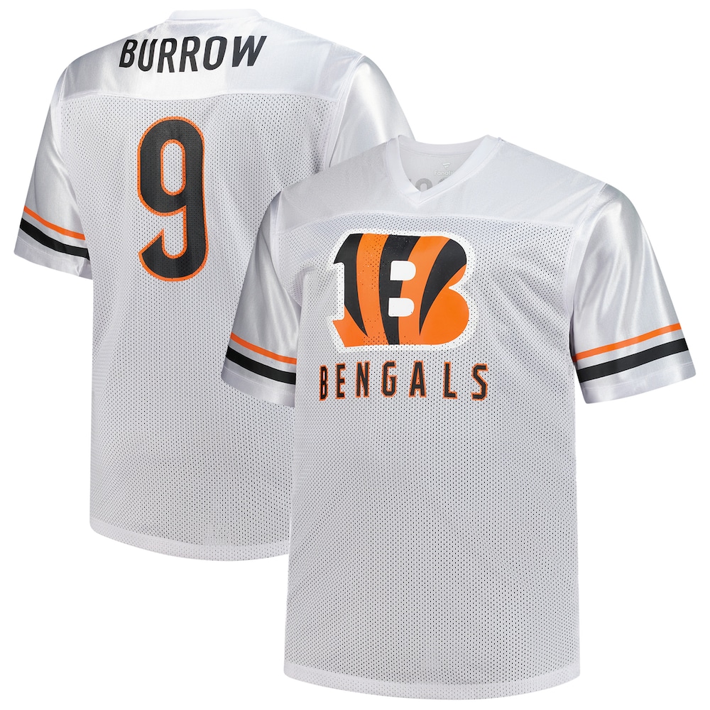 Cincinnati Bengals Merch - Men's Joe Burrow Fanatics V-Neck Fashion Jersey, Big & Tall, White 1 - Unicasport Cincinnati Bengals Merch - Men's Joe Burrow Fanatics V-Neck Fashion Jersey, Big & Tall, White