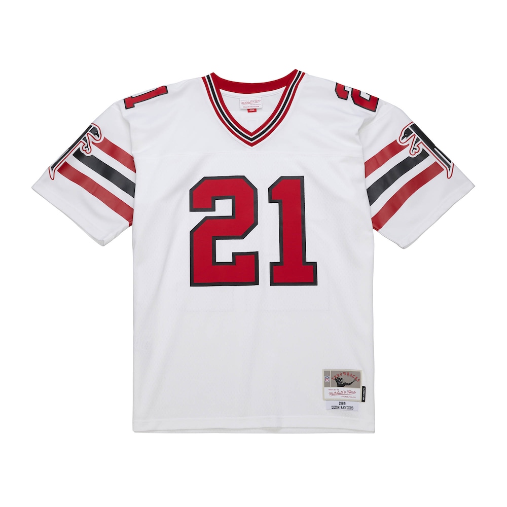 Atlanta Falcons Merch - Men's Deion Sanders 1989 Legacy Replica Jersey, White - Best Birthday Gift For Football Lovers 1 - Unicasport Atlanta Falcons Merch - Men's Deion Sanders 1989 Legacy Replica Jersey, White - Best Birthday Gift For Football Lovers