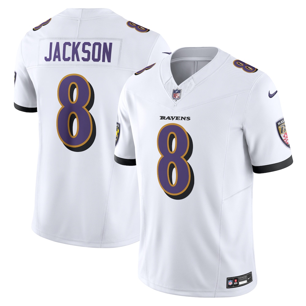Baltimore Ravens Merch - Men's Lamar Jackson Vapor F.U.S.E. Limited Jersey, White 1 - Unicasport Baltimore Ravens Merch - Men's Lamar Jackson Vapor F.U.S.E. Limited Jersey, White