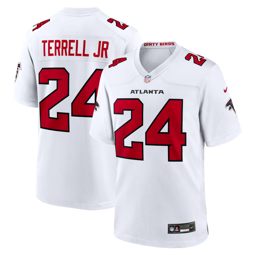 Atlanta Falcons Merch - Men's A.J. Terrell Game Jersey, White 1 - Unicasport Atlanta Falcons Merch - Men's A.J. Terrell Game Jersey, White