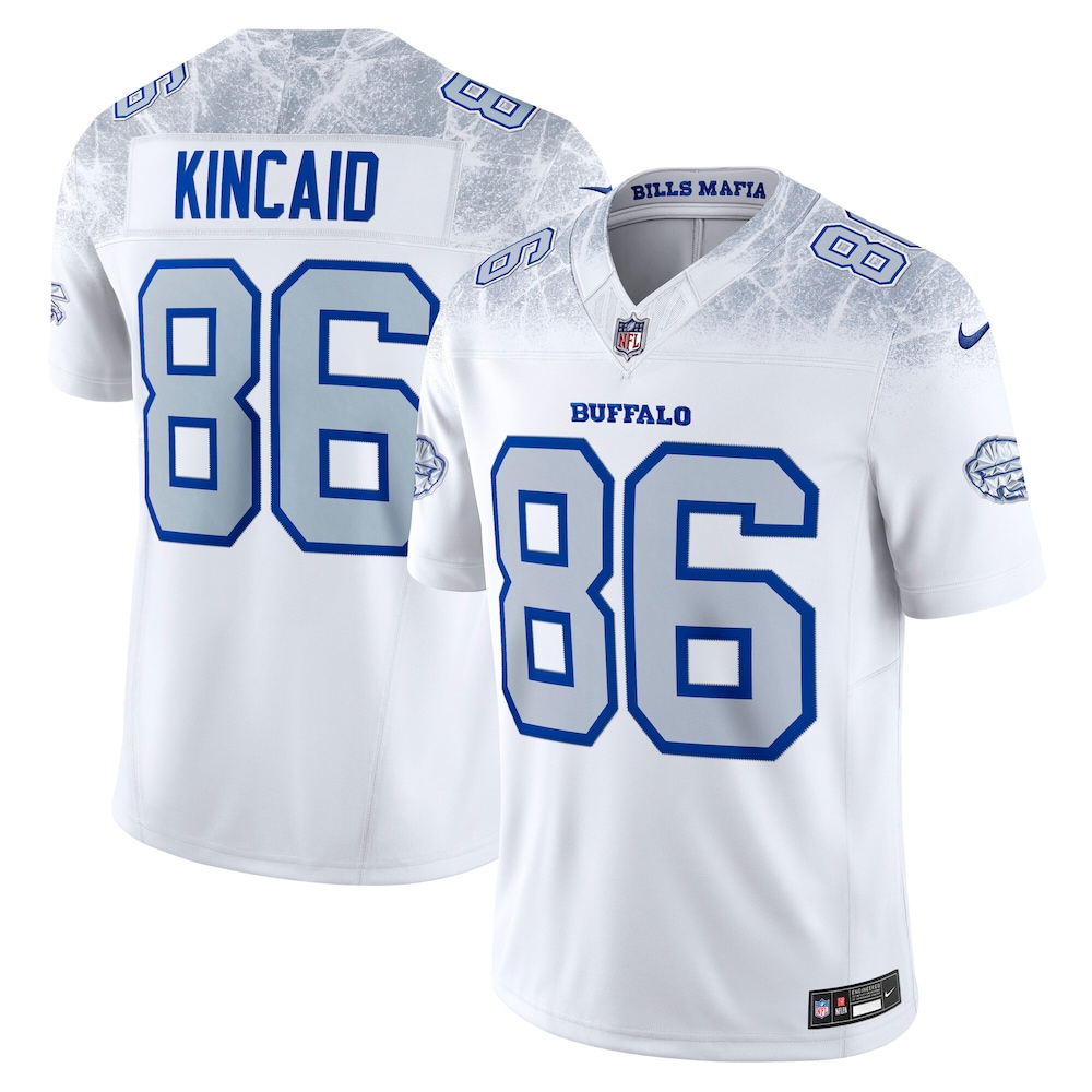 Buffalo Bills Merch - Men's Dalton Kincaid 2025 Rivalries Collection Stitched Limited Jersey, White 1 - Unicasport Buffalo Bills Merch - Men's Dalton Kincaid 2025 Rivalries Collection Stitched Limited Jersey, White