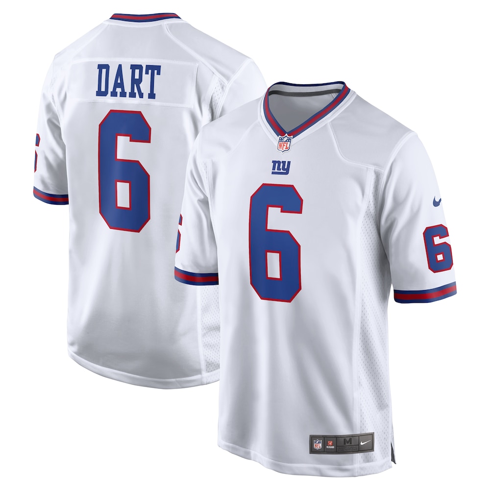 New York Giants Merch - Men's Jaxson Dart Alternate Vintage Game Jersey, White 1 - Unicasport New York Giants Merch - Men's Jaxson Dart Alternate Vintage Game Jersey, White