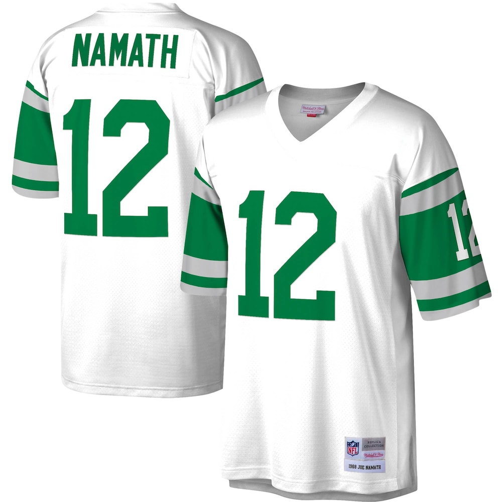 New York Jets Merch - Men's Joe Namath Legacy Replica Jersey, White 1 - Unicasport New York Jets Merch - Men's Joe Namath Legacy Replica Jersey, White