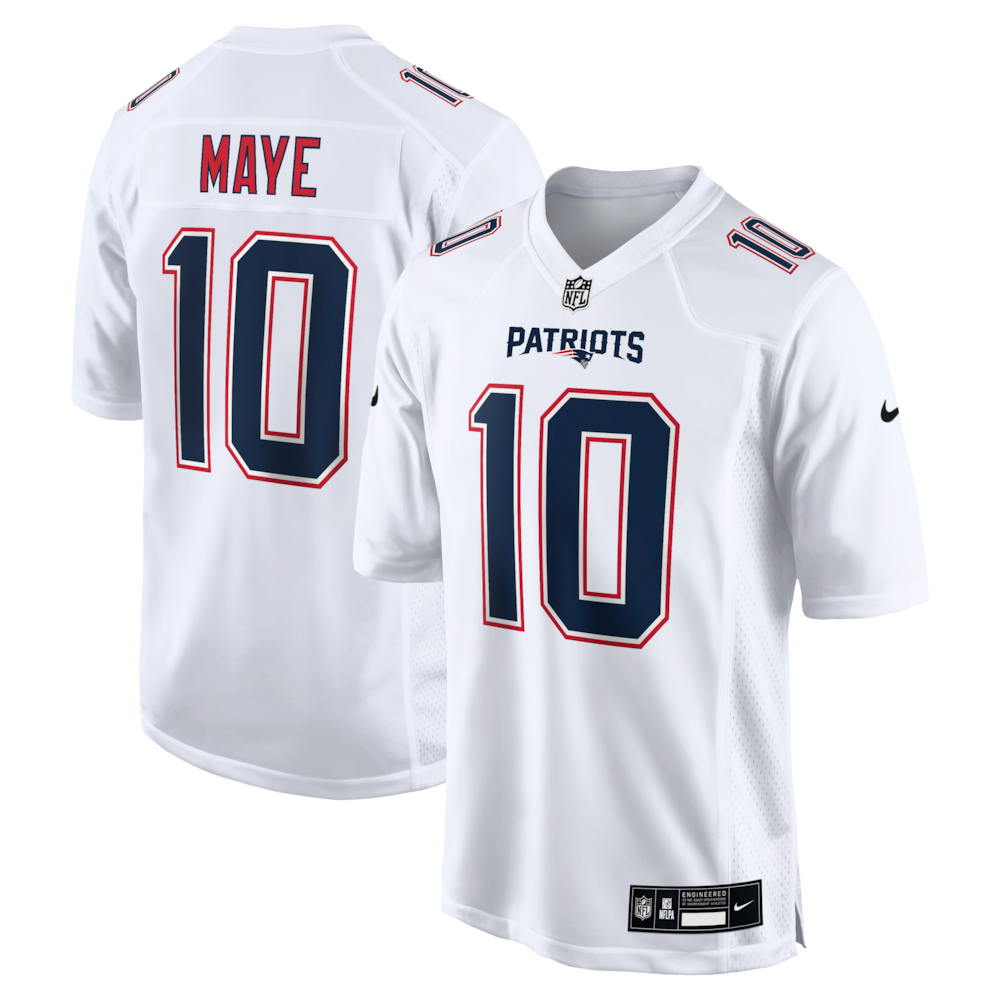 New England Patriots Merch - Men's Drake Maye Tundra Game Jersey, White - Presents For Football Fans 1 - Unicasport New England Patriots Merch - Men's Drake Maye Tundra Game Jersey, White - Presents For Football Fans