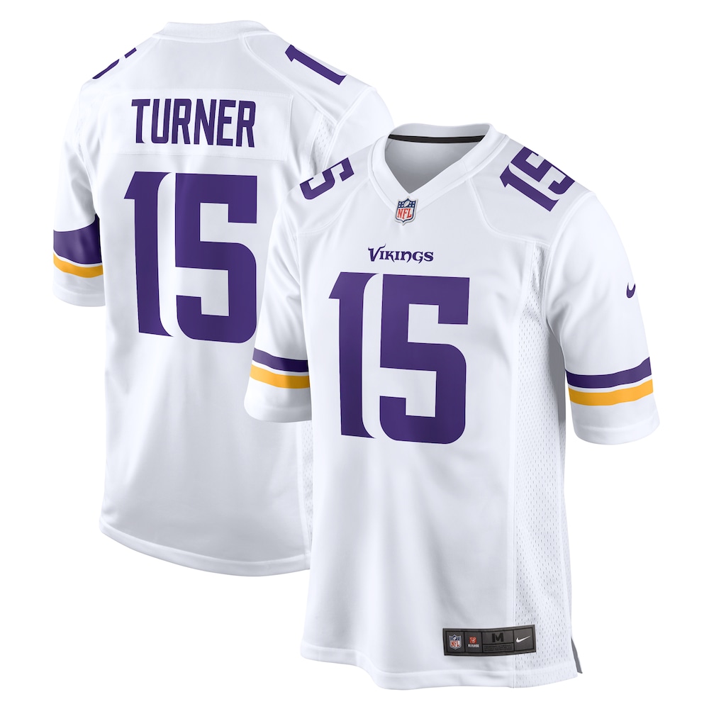 Minnesota Vikings Merch - Men's Dallas Turner Game Jersey, White 1 - Unicasport Minnesota Vikings Merch - Men's Dallas Turner Game Jersey, White