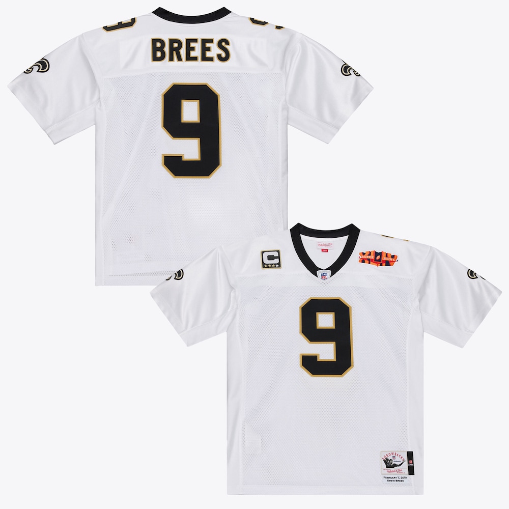 New Orleans Saints Merch - Men's Drew Brees Super Bowl XLIV Authentic Jersey, White - Football Christmas Gift Ideas 1 - Unicasport New Orleans Saints Merch - Men's Drew Brees Super Bowl XLIV Authentic Jersey, White - Football Christmas Gift Ideas