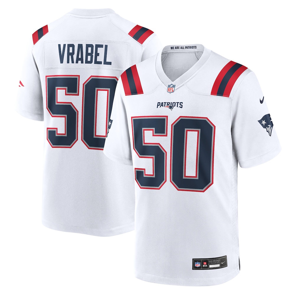 New England Patriots Merch - Men's Mike Vrabel Retired Player Game Jersey, White 1 - Unicasport New England Patriots Merch - Men's Mike Vrabel Retired Player Game Jersey, White
