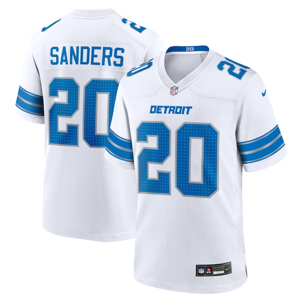 Detroit Lions Merch - Men's Barry Sanders Retired Player Game Jersey, White 1 - Unicasport Detroit Lions Merch - Men's Barry Sanders Retired Player Game Jersey, White