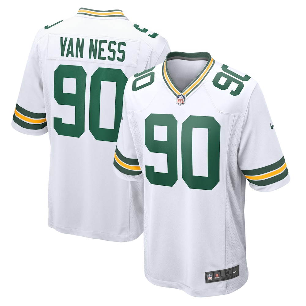 Green Bay Packers Merch - Men's Lukas Van Ness Game Jersey, White 1 - Unicasport Green Bay Packers Merch - Men's Lukas Van Ness Game Jersey, White