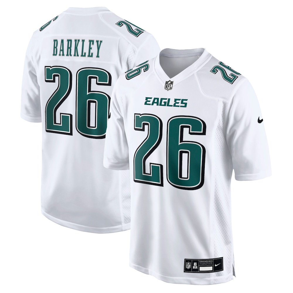 Philadelphia Eagles Merch - Men's Saquon Barkley Tundra Fashion Game Jersey, White 1 - Unicasport Philadelphia Eagles Merch - Men's Saquon Barkley Tundra Fashion Game Jersey, White