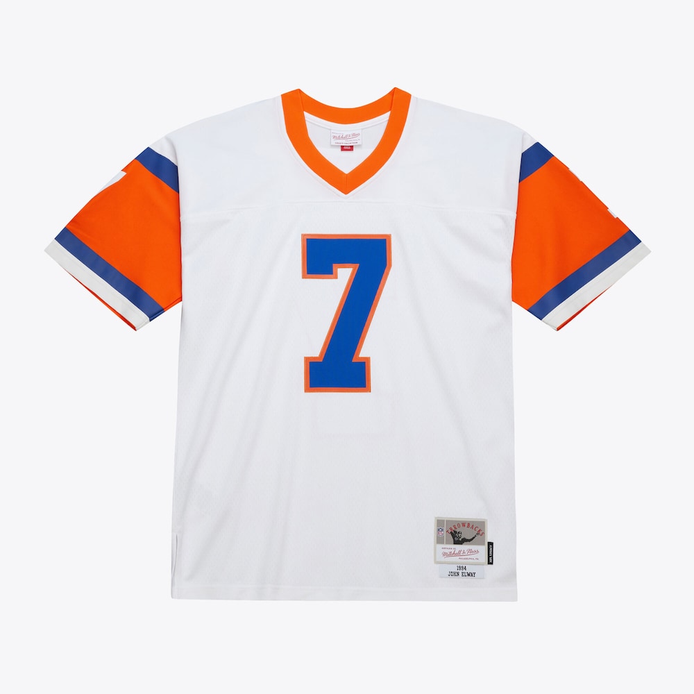 Denver Broncos Merch - Men's John Elway 1994 Legacy Replica Jersey, White 1 - Unicasport Denver Broncos Merch - Men's John Elway 1994 Legacy Replica Jersey, White