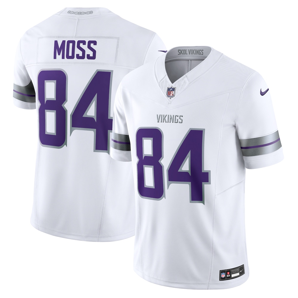 Minnesota Vikings Merch - Men's Randy Moss Alternate Vapor F.U.S.E. Retired Player Limited Jersey, White - Best Presents For Football Fans 1 - Unicasport Minnesota Vikings Merch - Men's Randy Moss Alternate Vapor F.U.S.E. Retired Player Limited Jersey, White - Best Presents For Football Fans