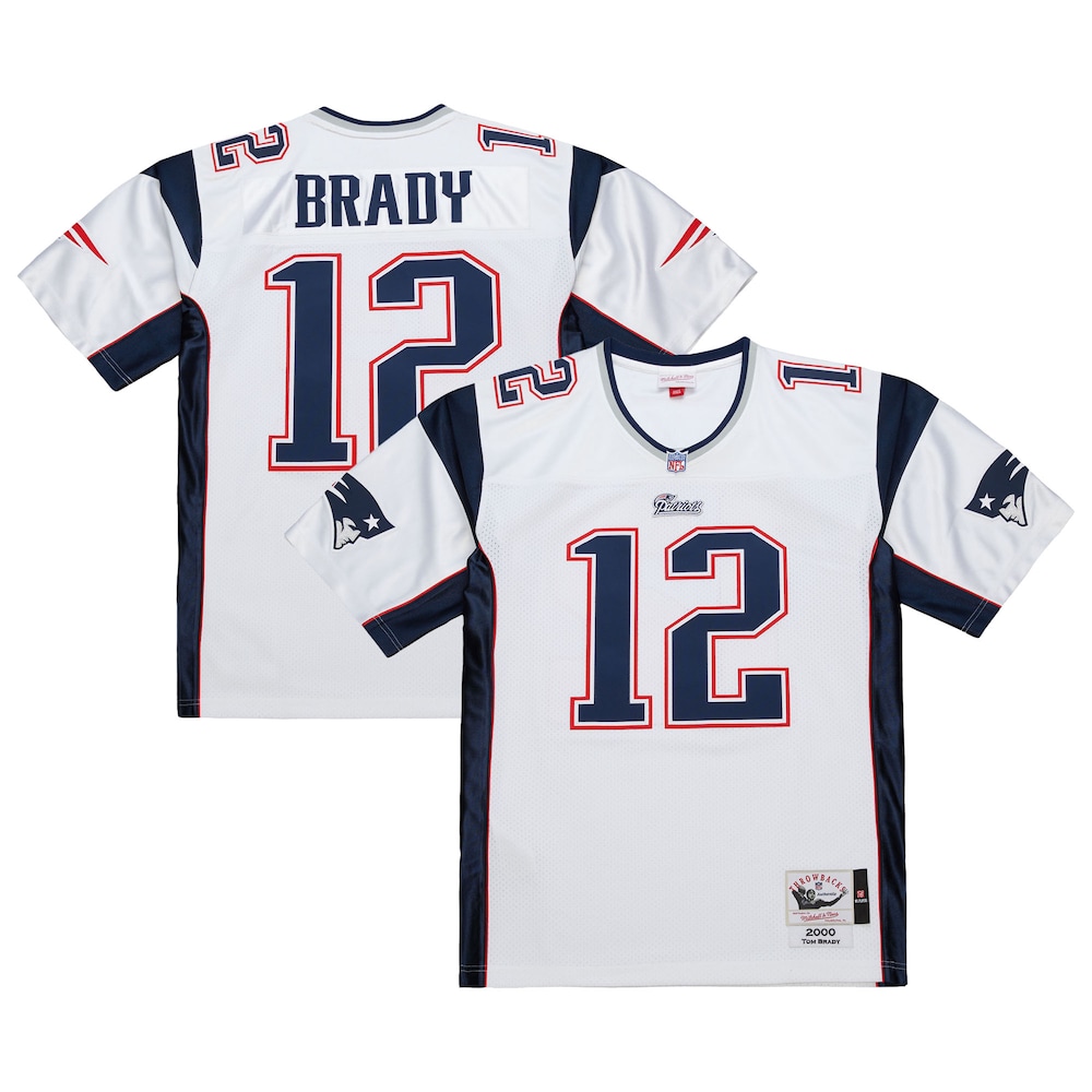 New England Patriots Merch - Men's Tom Brady 2000 Authentic Jersey, White - Best Birthday Gift For Football Lovers 1 - Unicasport New England Patriots Merch - Men's Tom Brady 2000 Authentic Jersey, White - Best Birthday Gift For Football Lovers