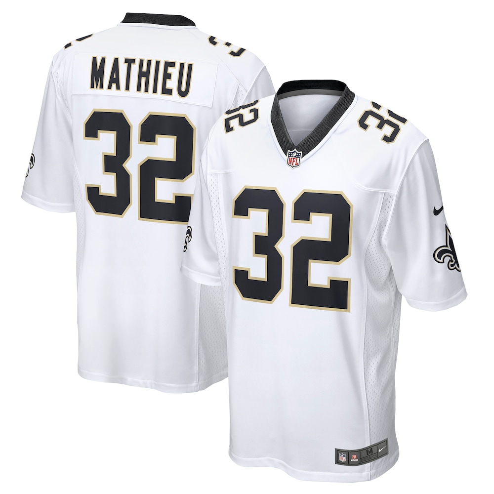 New Orleans Saints Merch - Men's Tyrann Mathieu Game Jersey, White 1 - Unicasport New Orleans Saints Merch - Men's Tyrann Mathieu Game Jersey, White