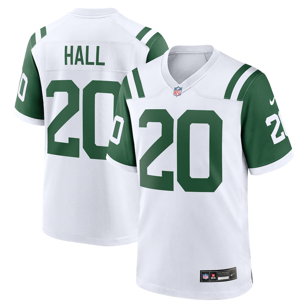 New York Jets Merch - Men's Breece Hall Classic Alternate Game Jersey, White 1 - Unicasport New York Jets Merch - Men's Breece Hall Classic Alternate Game Jersey, White