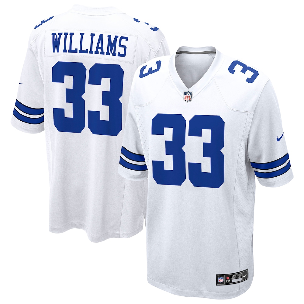 Dallas Cowboys Merch - Men's Javonte Williams Game Jersey, White - Football Gifts For Men 1 - Unicasport Dallas Cowboys Merch - Men's Javonte Williams Game Jersey, White - Football Gifts For Men