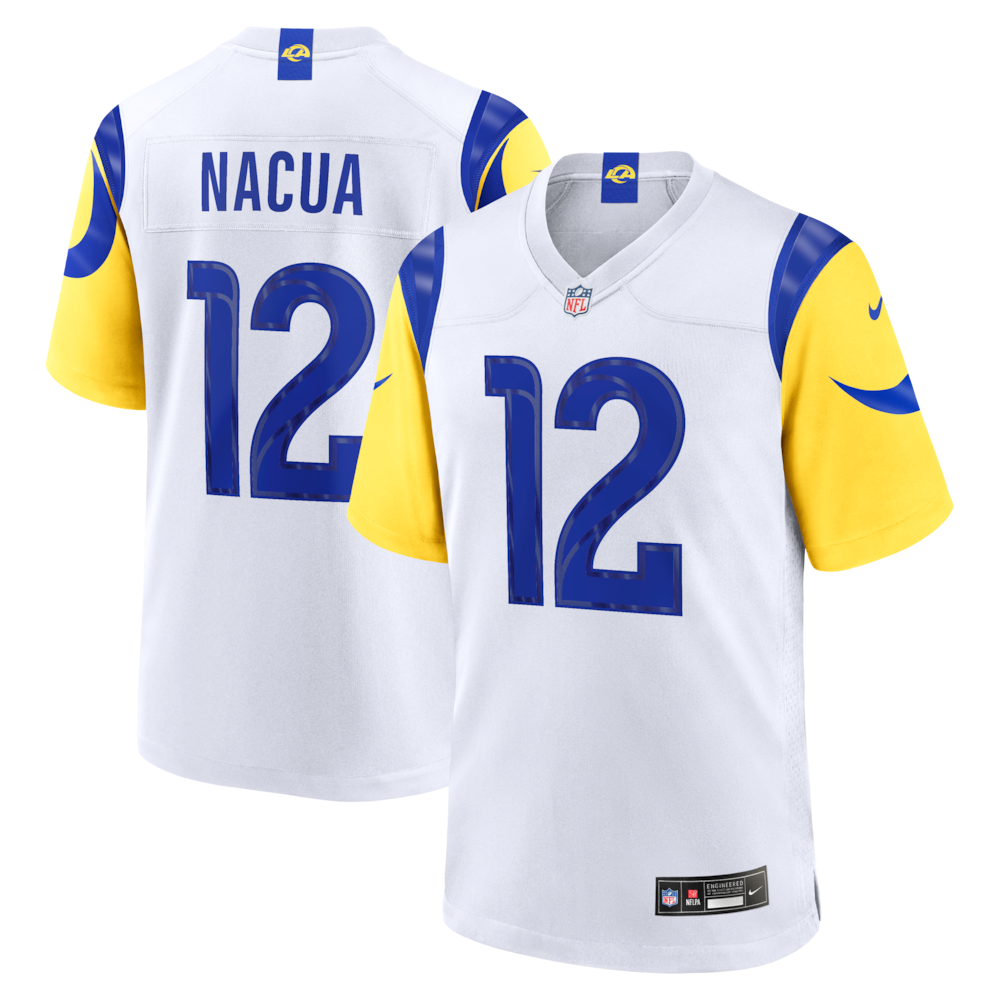 Los Angeles Rams Merch - Men's Puka Nacua Jersey, White 1 - Unicasport Los Angeles Rams Merch - Men's Puka Nacua Jersey, White