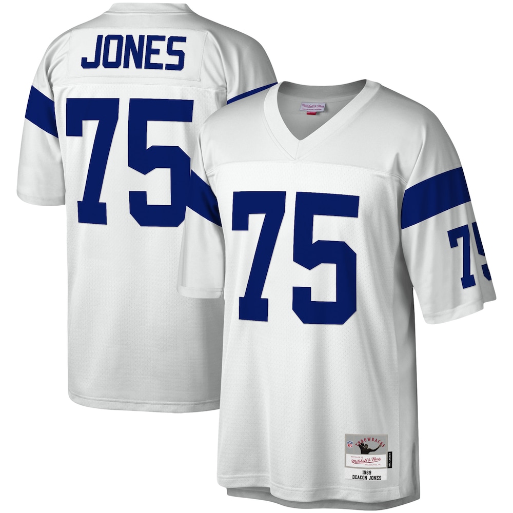 Los Angeles Rams Merch - Men's Deacon Jones Legacy Replica Jersey, White 1 - Unicasport Los Angeles Rams Merch - Men's Deacon Jones Legacy Replica Jersey, White