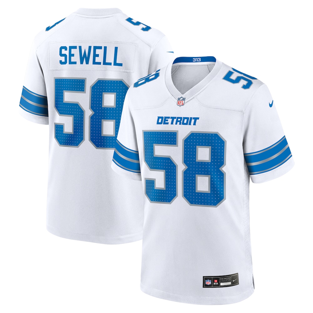 Detroit Lions Merch - Men's Penei Sewell Game Jersey, White 1 - Unicasport Detroit Lions Merch - Men's Penei Sewell Game Jersey, White