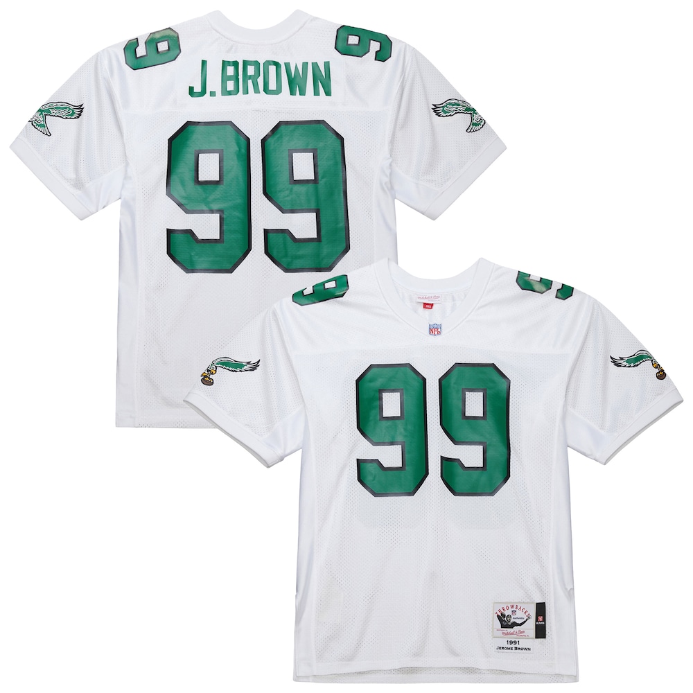 Philadelphia Eagles Merch - Men's Jerome 1991 Authentic Throwback Retired Player Jersey, White Brown - Football Gifts For Him 1 - Unicasport Philadelphia Eagles Merch - Men's Jerome 1991 Authentic Throwback Retired Player Jersey, White Brown - Football Gifts For Him