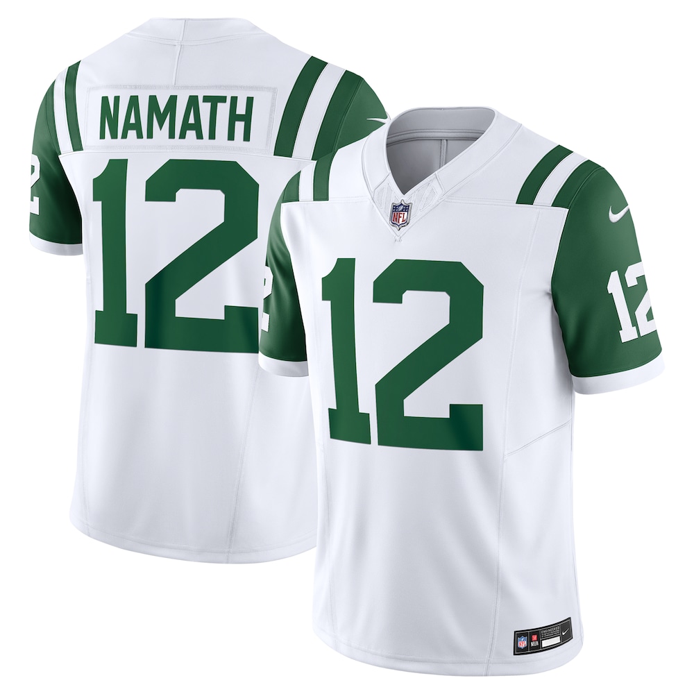 New York Jets Merch - Men's Joe Namath Classic Alternate Vapor F.U.S.E. Retired Player Limited Jersey, White 1 - Unicasport New York Jets Merch - Men's Joe Namath Classic Alternate Vapor F.U.S.E. Retired Player Limited Jersey, White