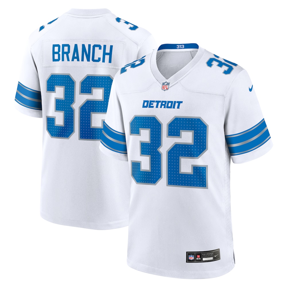 Detroit Lions Merch - Men's Brian Branch Game Jersey, White 1 - Unicasport Detroit Lions Merch - Men's Brian Branch Game Jersey, White
