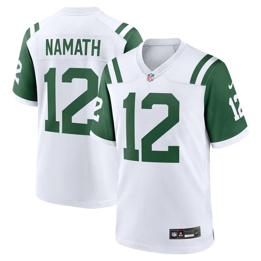 New York Jets Merch - Men's Joe Namath Classic Alternate Retired Player Game Jersey, White 1 - Unicasport New York Jets Merch - Men's Joe Namath Classic Alternate Retired Player Game Jersey, White