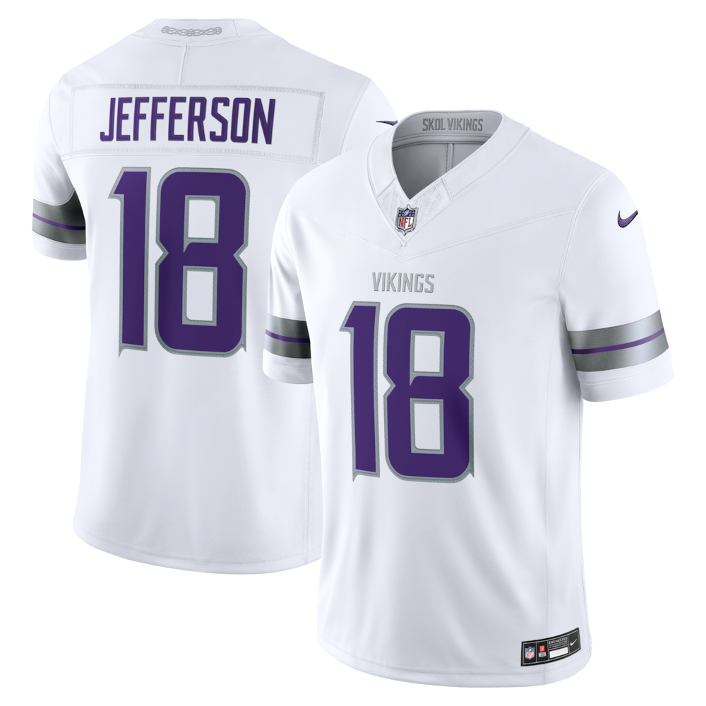 Minnesota Vikings Merch - Men's Justin Jefferson Alternate Vapor F.U.S.E. Stitched Limited Jersey, White - Best Gift For A Football Lover 1 - Unicasport Minnesota Vikings Merch - Men's Justin Jefferson Alternate Vapor F.U.S.E. Stitched Limited Jersey, White - Best Gift For A Football Lover