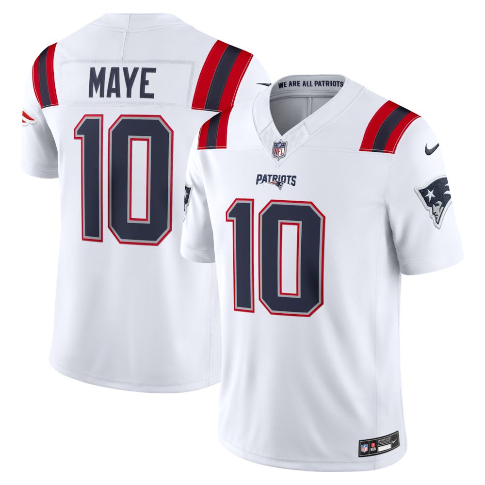 New England Patriots Merch - Men's Drake Maye Vapor F.U.S.E. Stitched Limited Jersey, White 1 - Unicasport New England Patriots Merch - Men's Drake Maye Vapor F.U.S.E. Stitched Limited Jersey, White