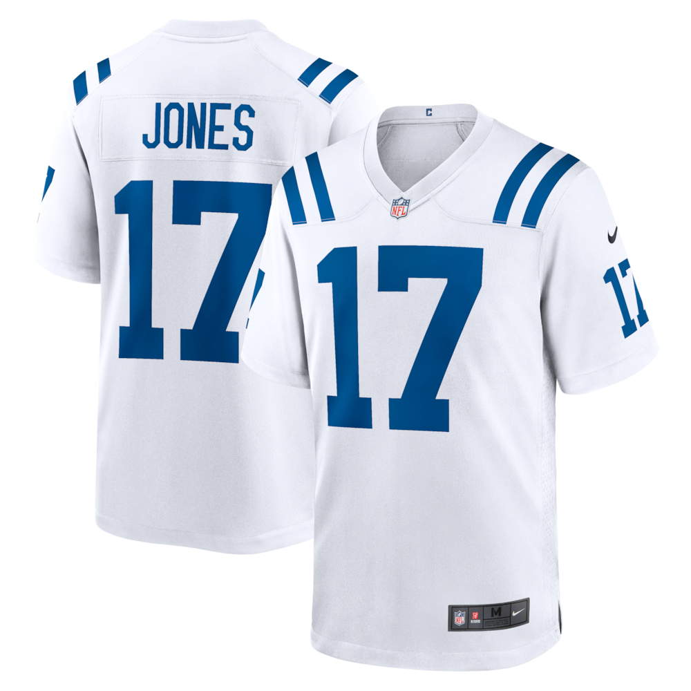 Indianapolis Colts Merch - Men's Daniel Jones Game Jersey, White 1 - Unicasport Indianapolis Colts Merch - Men's Daniel Jones Game Jersey, White