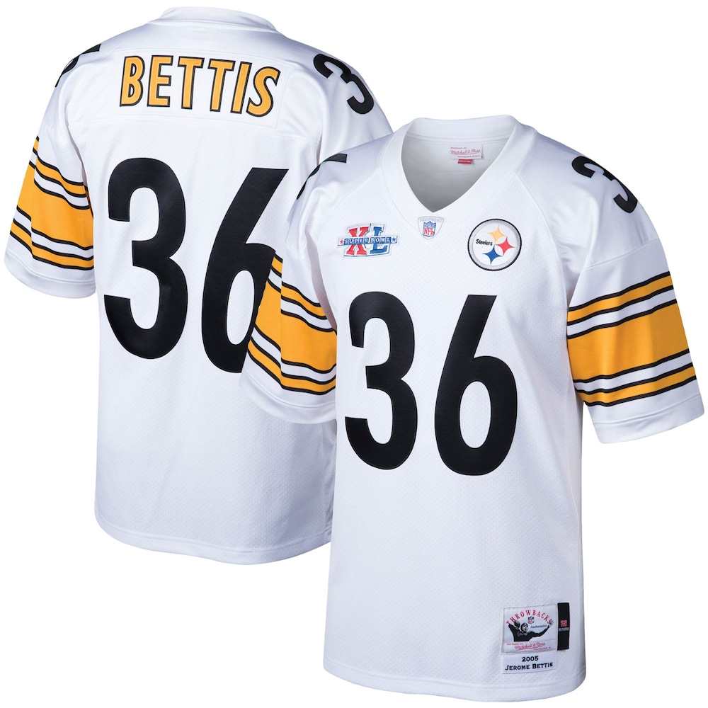 Pittsburgh Steelers Merch - Men's 2005 Jerome Bettis Authentic Throwback Retired Player Jersey, White 1 - Unicasport Pittsburgh Steelers Merch - Men's 2005 Jerome Bettis Authentic Throwback Retired Player Jersey, White