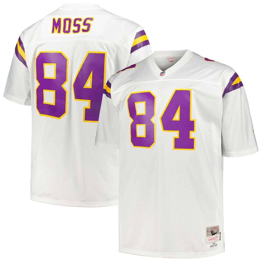 Minnesota Vikings Merch - Men's Randy Moss 1998 Legacy Retired Player Jersey, Big & Tall, White 1 - Unicasport Minnesota Vikings Merch - Men's Randy Moss 1998 Legacy Retired Player Jersey, Big & Tall, White