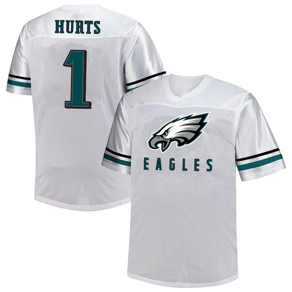 Philadelphia Eagles Merch - Men's Jalen Hurts Fanatics V-Neck Fashion Jersey, Big & Tall, White - Football Present Ideas 1 - Unicasport Philadelphia Eagles Merch - Men's Jalen Hurts Fanatics V-Neck Fashion Jersey, Big & Tall, White - Football Present Ideas