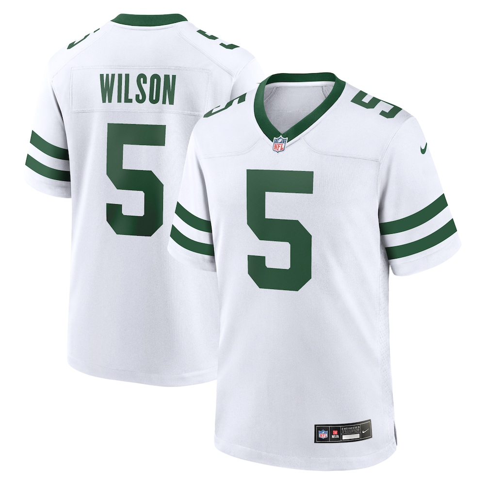 New York Jets Merch - Men's Garrett Wilson Legacy Game Jersey, White 1 - Unicasport New York Jets Merch - Men's Garrett Wilson Legacy Game Jersey, White