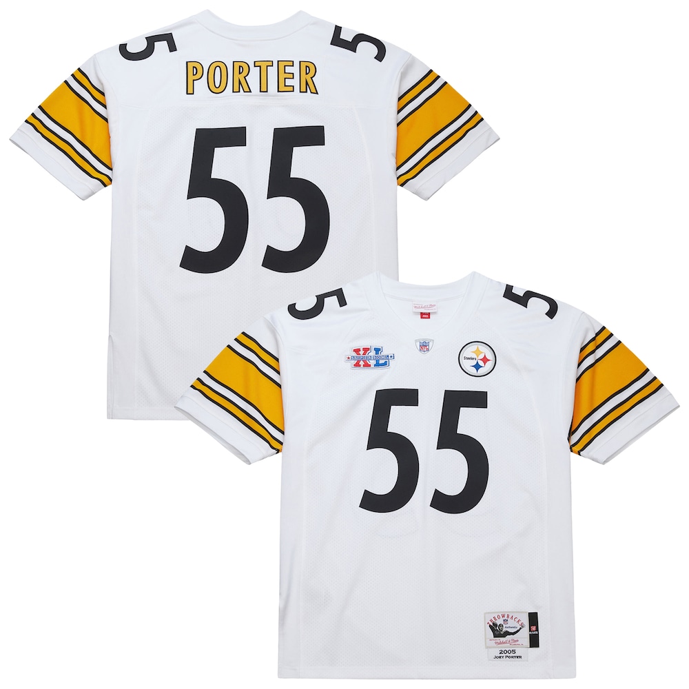 Pittsburgh Steelers Merch - Men's Joey Porter 2005 Authentic Throwback Retired Player Jersey, White - Best Football Gifts 1 - Unicasport Pittsburgh Steelers Merch - Men's Joey Porter 2005 Authentic Throwback Retired Player Jersey, White - Best Football Gifts