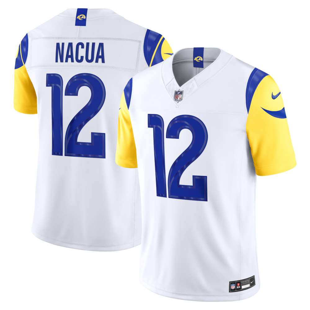 Los Angeles Rams Merch - Men's Puka Nacua Vapor F.U.S.E. Stitched Limited Jersey, White 1 - Unicasport Los Angeles Rams Merch - Men's Puka Nacua Vapor F.U.S.E. Stitched Limited Jersey, White