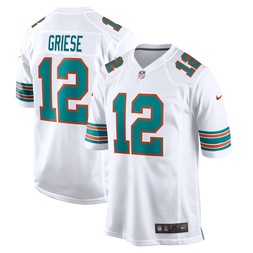 Miami Dolphins Merch - Men's Bob Griese Retired Player Jersey, White 1 - Unicasport Miami Dolphins Merch - Men's Bob Griese Retired Player Jersey, White
