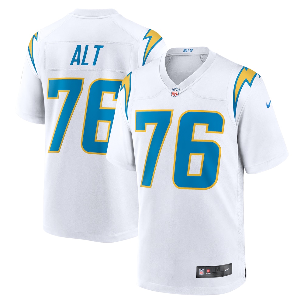 Los Angeles Chargers Merch - Men's Joe Alt Player Game Jersey, White 1 - Unicasport Los Angeles Chargers Merch - Men's Joe Alt Player Game Jersey, White