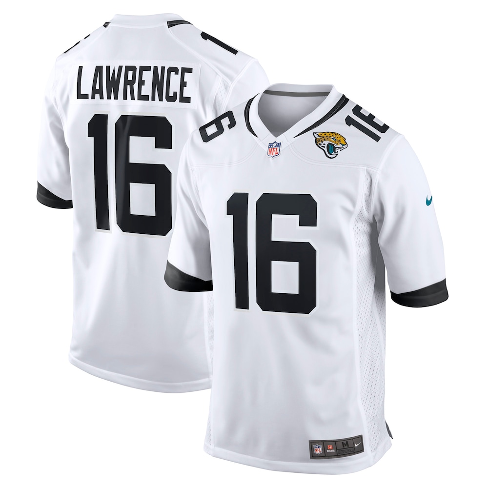 Jacksonville Jaguars Merch - Men's Trevor Lawrence Game Jersey, White 1 - Unicasport Jacksonville Jaguars Merch - Men's Trevor Lawrence Game Jersey, White