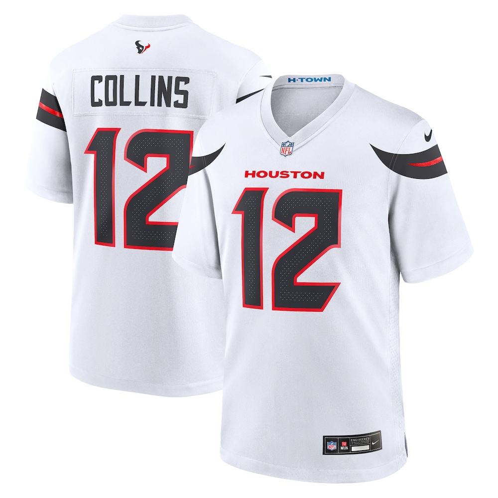 Houston Texans Merch - Men's Nico Collins Game Jersey, White 1 - Unicasport Houston Texans Merch - Men's Nico Collins Game Jersey, White