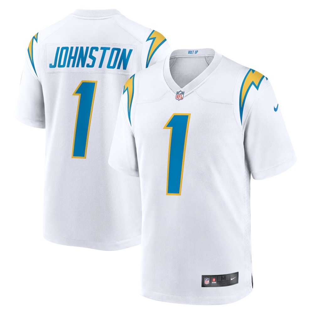 Los Angeles Chargers Merch - Men's Quentin Johnston Away Game Jersey, White - Best Presents For Football Fans 1 - Unicasport Los Angeles Chargers Merch - Men's Quentin Johnston Away Game Jersey, White - Best Presents For Football Fans