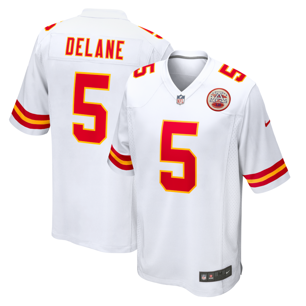 Kansas City Chiefs Merch - Men's Mansoor Delane Game Jersey, White 1 - Unicasport Kansas City Chiefs Merch - Men's Mansoor Delane Game Jersey, White