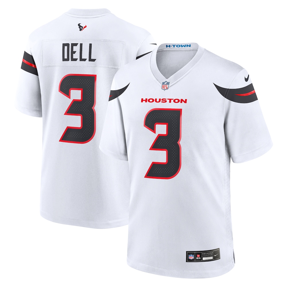 Houston Texans Merch - Men's Tank Dell Game Jersey, White 1 - Unicasport Houston Texans Merch - Men's Tank Dell Game Jersey, White