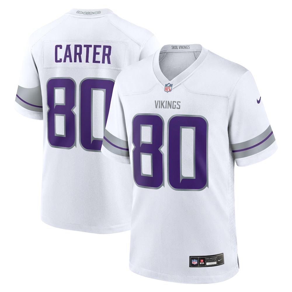 Minnesota Vikings Merch - Men's Cris Carter Alternate Retired Player Game Jersey, White 1 - Unicasport Minnesota Vikings Merch - Men's Cris Carter Alternate Retired Player Game Jersey, White