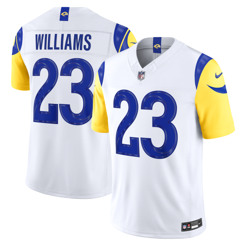 Los Angeles Rams Merch - Men's Kyren Williams Vapor F.U.S.E. Stitched Limited Jersey, White 1 - Unicasport Los Angeles Rams Merch - Men's Kyren Williams Vapor F.U.S.E. Stitched Limited Jersey, White