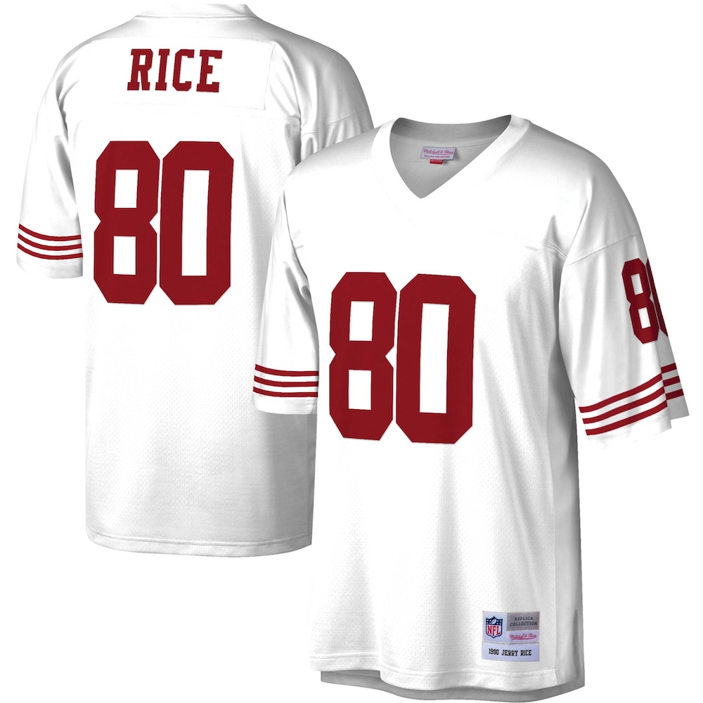 San Francisco 49ers Merch - Men's Jerry Rice Legacy Replica Jersey, White