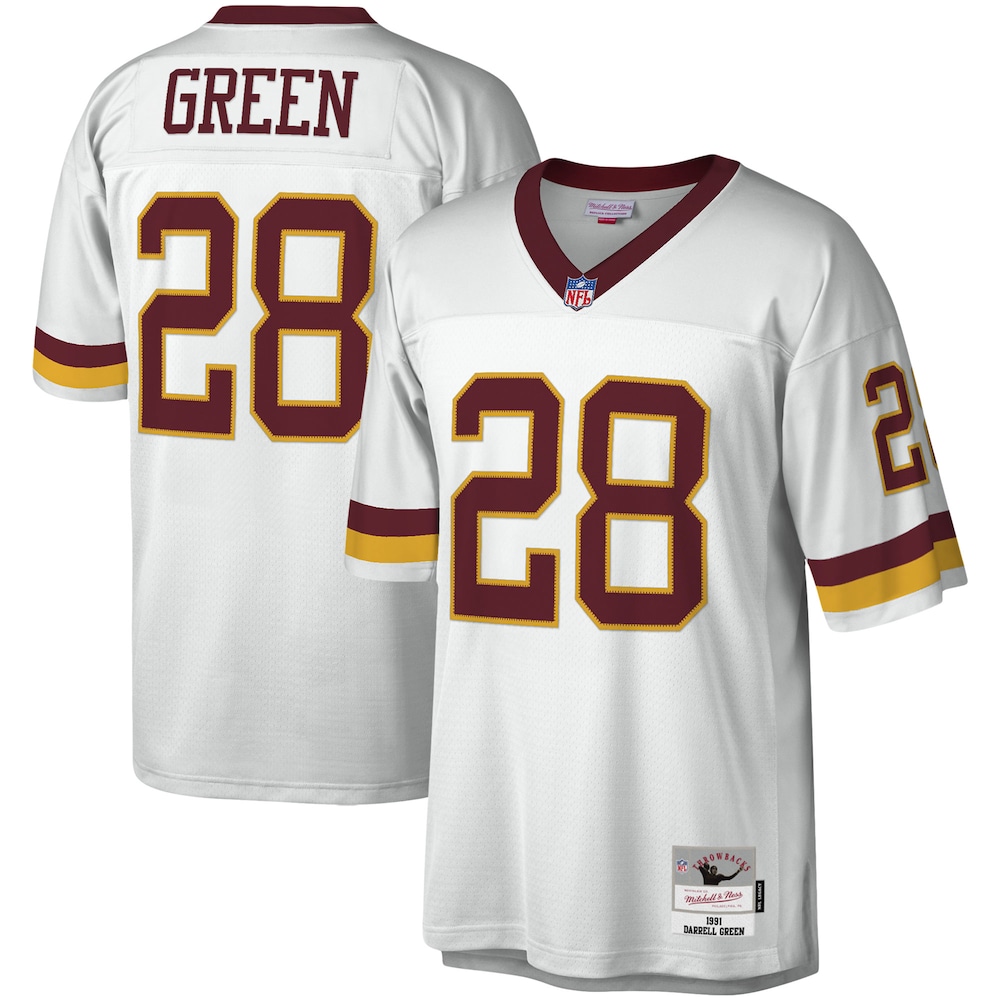Washington Commanders Merch - Men's Washington Football Team Darrell Legacy Replica Jersey, White Green 1 - Unicasport Washington Commanders Merch - Men's Washington Football Team Darrell Legacy Replica Jersey, White Green