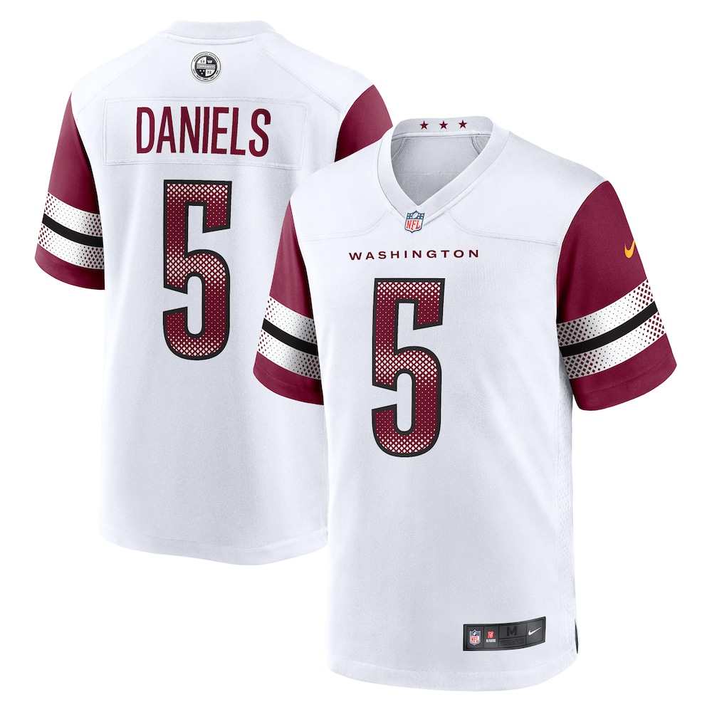 Washington Commanders Merch - Men's Jayden Daniels Player Game Jersey, White 1 - Unicasport Washington Commanders Merch - Men's Jayden Daniels Player Game Jersey, White